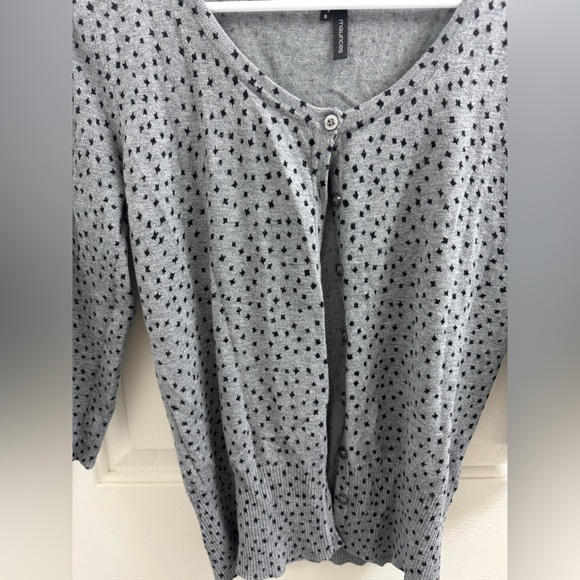 Gray Polka Dot Cardigan - Picture 2 of 7